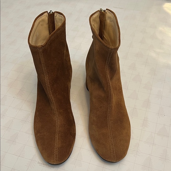 AGL ATTILIO GIUSTI LEOMBRUNI VETA SUEDE ANKLE BOOTS 35=5  COGNAC BROWN - Picture 3 of 16